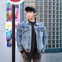 Original retro sports cowboy jacket autumn and winter casual loose lapels warm big outdoor training jacket men