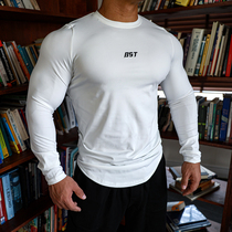 BEESTRONG quick-drying sports T-shirt mens leisure sweat training long sleeve round neck fitness clothes slim base shirt