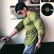 Leisure Tight Training Clothing Muscle Fitness Brothers Quick Dry Sport T-shirt Round Neck Leisure Joker Stretch Joy base shirt