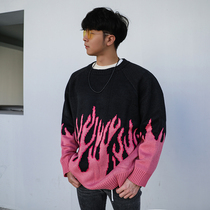 New casual round neck sweater fitness trend thickened muscle woven shirt outdoor running sports knitted sweater men