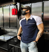 BEESTRONG Sports Colored Polo shirt Men retro coat recreational muscle speed dry air and breathable fitness T-shirt coach