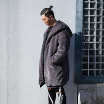 Winter sports cotton jacket men loose leisure warm long cotton padded jacket large size fitness sports training coat