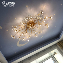 Nordic Bedrooms Lamps Ins Nets Red Living Room Headlamps Creativity Cozy Romantic Wedding House Full of Star Crystal suction lights