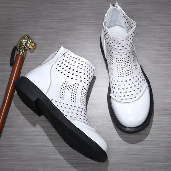 New summer motorcycle boots, british hollow, trendy and breathable