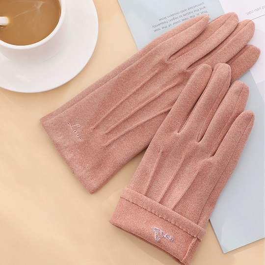 Antarctic Gloves for Women in Autumn and Winter, Warm and Cute, Korean Style, Versatile for Driving, Cycling, Touchscreen, Windproof Winter Gloves