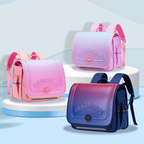 Horizontal version of the load-reducing ridge protection school bag female primary school students one two three to five grades college style childrens backpack large capacity
