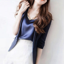 Summer real silk harness vest female inner lap sexy mulberry silk satin short cut bottom matching suit outside wearing loose