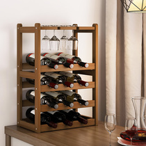 Red Wine Shelf Show Shelves Home Wine Cabinet Shelving Bar Counter Red Wine Cabinet Restaurant Simple Water Bar Chest containing deity