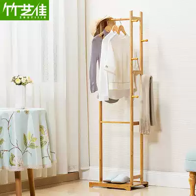 Hanging clothes rack Floor-to-ceiling hanger Bedroom simple modern minimalist coat rack Korean household solid wood assembly