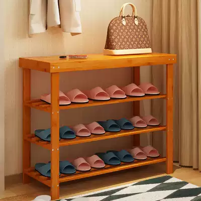 Shoe rack Multi-layer simple household solid wood shoe cabinet shoe stool bamboo storage shelf assembly modern simple dustproof shoe rack