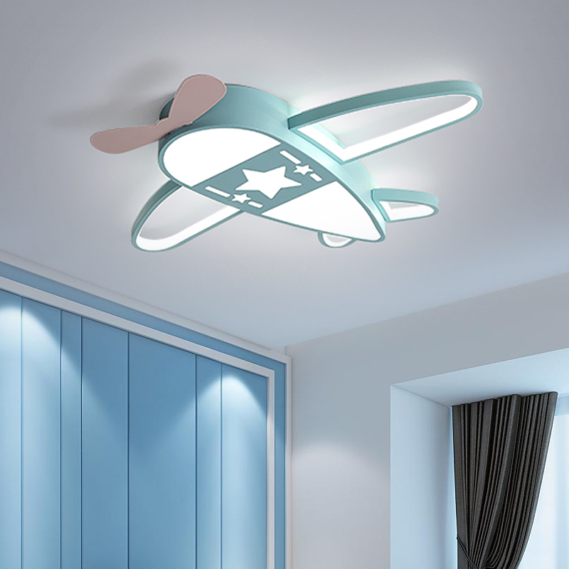 Children's room ceiling lamp Simple modern warm bedroom lamp Creative personality Boy girl cartoon plane lamp