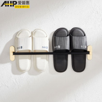 Punch-free bathroom Slipper rack light luxury wall stainless steel rack Wall toilet entrance shoes drain artifact