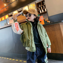 Boys cotton coat 2022 new winter coat childrens thickened cotton foreign style cotton coat short section medium and large childrens clothing bread coat