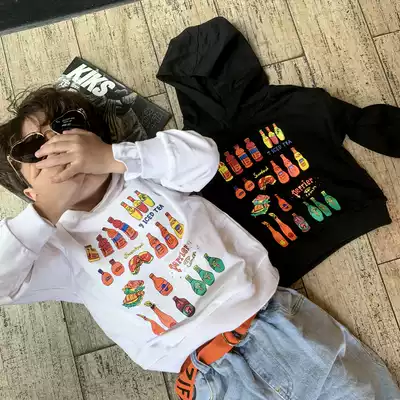 Boys hooded sweatshirt spring and autumn 2021 new children's coat hooded small children Foreign style base shirt children's clothing