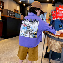 2022 spring new Korean version of childrens clothing spring clothing boys shirts childrens shirt-style cardigan four-color thin jacket