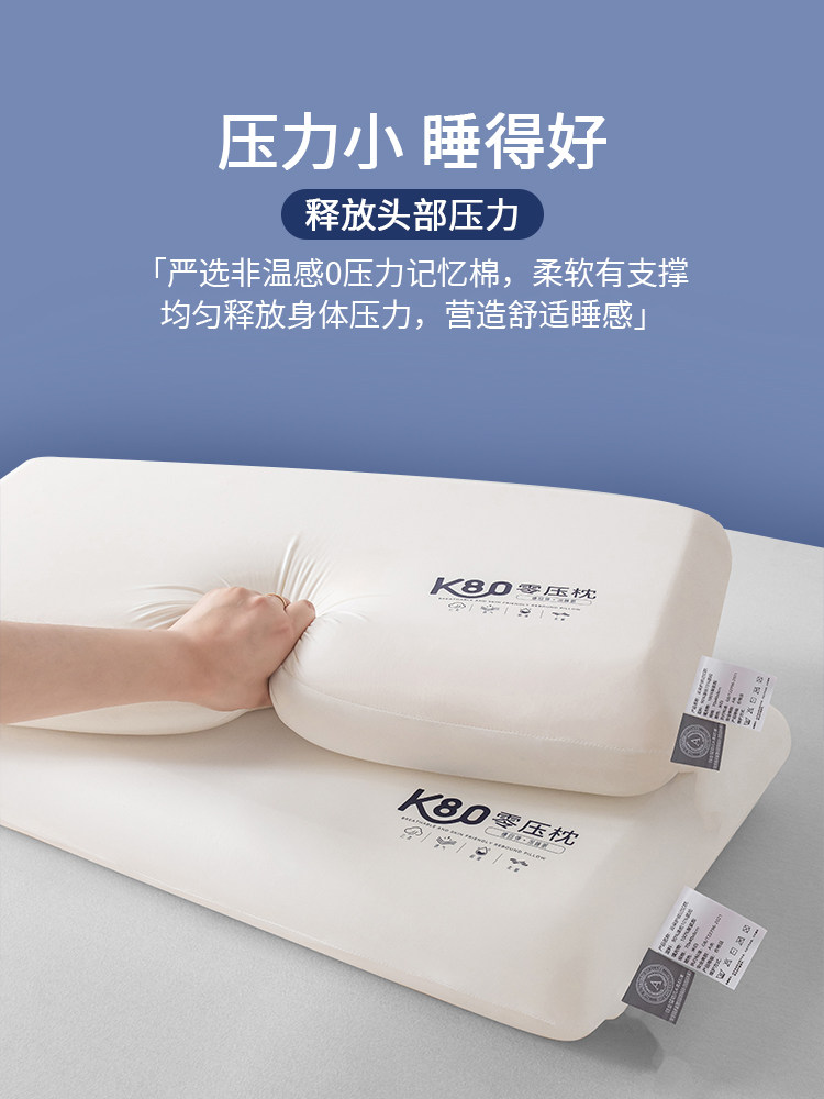 Zero-Pressure Slow Rebound Deep Sleep Memory Foam Pillow, Cervical Spine Protection, Sleep Aid, Hotel-Specific Pillow Core, Side Sleeping, Full Head Support