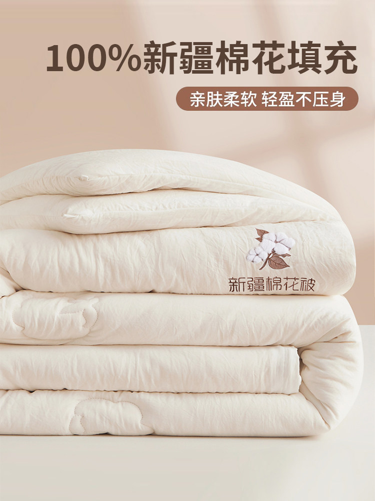 Xinjiang Cotton Quilt, Winter Quilt, Pure Cotton Quilt Core, Thickened for Winter, Warm, Special for Student Dormitories, Single-Person Spring and Autumn Quilt
