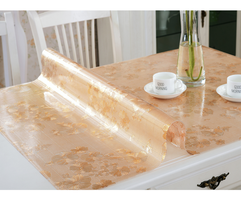 Domodedovo màu tùy chỉnh pvc nước kính mềm và không thấm dầu bảng dùng một lần vải mờ pha lê tấm bảng vải trải bàn pad - Khăn trải bàn khăn bàn tròn