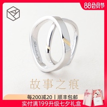 RHODON couple ring A pair of simple 925 sterling silver men and womens rings Original design lettering student ring