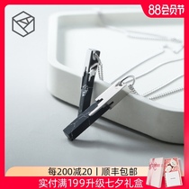 RHODON necklace men and women couples gift a pair of trend black turquoise pendant hip-hop long personality sweater chain trend