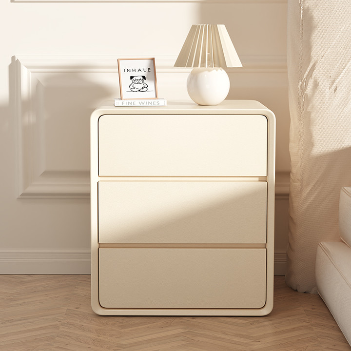 Cream Wind Bed Head Cabinet Minima Modern Home Bedroom Solid Wood Small Bedside Cabinet Light Extravagant Advanced Sensation Containing Cabinet-Taobao