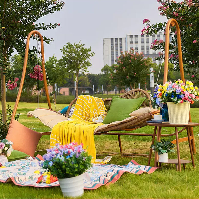 Autumn Thousands Outdoor Patio Sunscreen Garden single swing Swing Chair Villa Rocking Chair Double Balcony Outdoor Autumn chair-Taobao