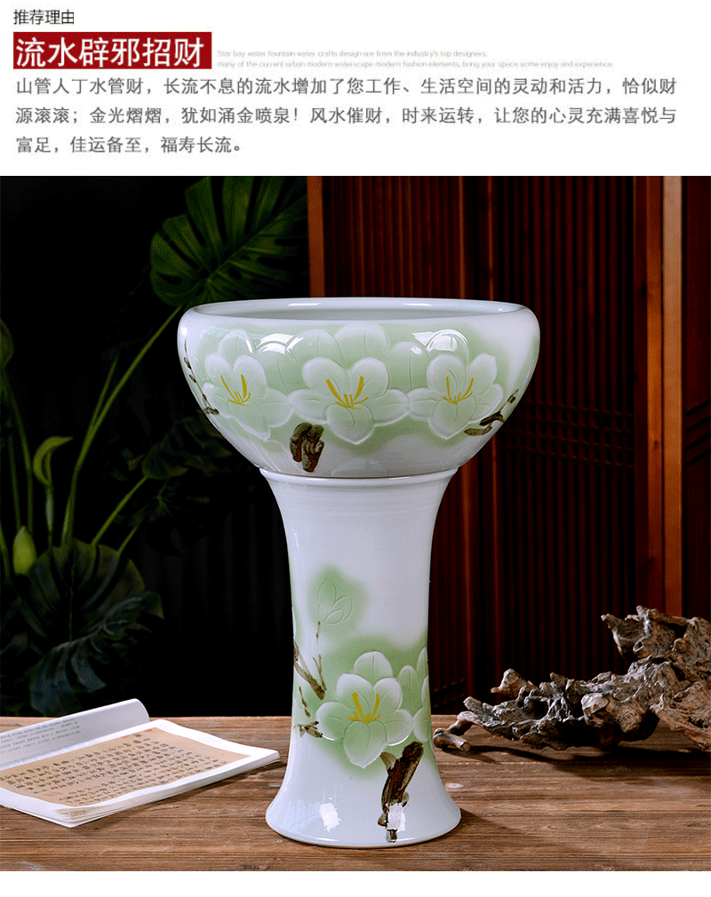 Jingdezhen ceramic fish bowl pillar aquariums sitting room informs the large gold is suing circular cylinder tortoise