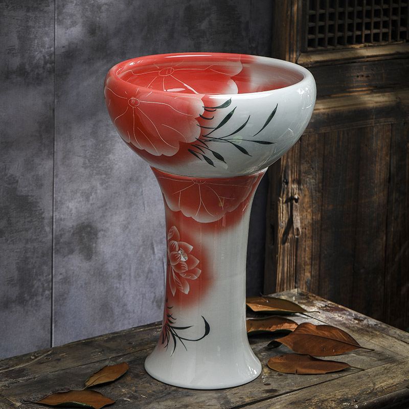 Jingdezhen ceramic fish bowl pillar aquariums sitting room informs the large gold is suing circular cylinder tortoise