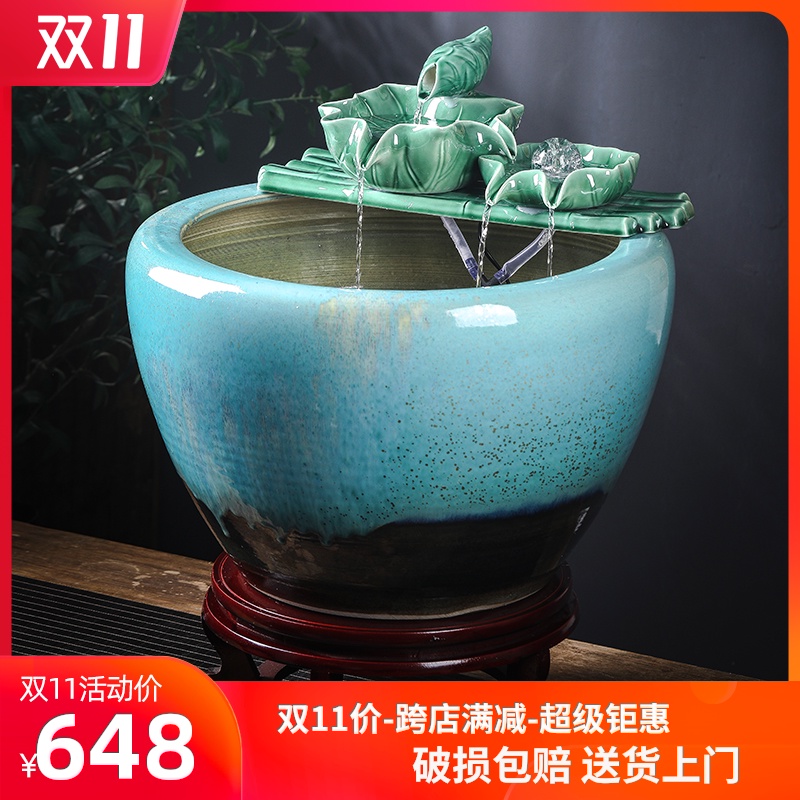 Jingdezhen ceramic fish tank is big sitting room be born king hotel courtyard brocade carp fish tank water aquarium