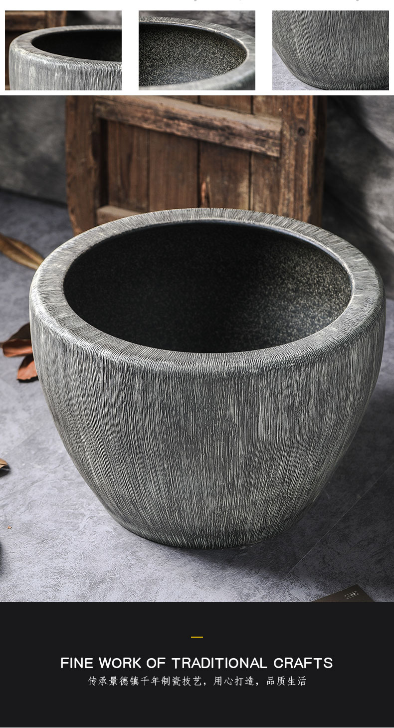 Jingdezhen ceramic aquarium fish bowl courtyard VAT sitting room balcony ground water lily lotus home aquarium restoring ancient ways