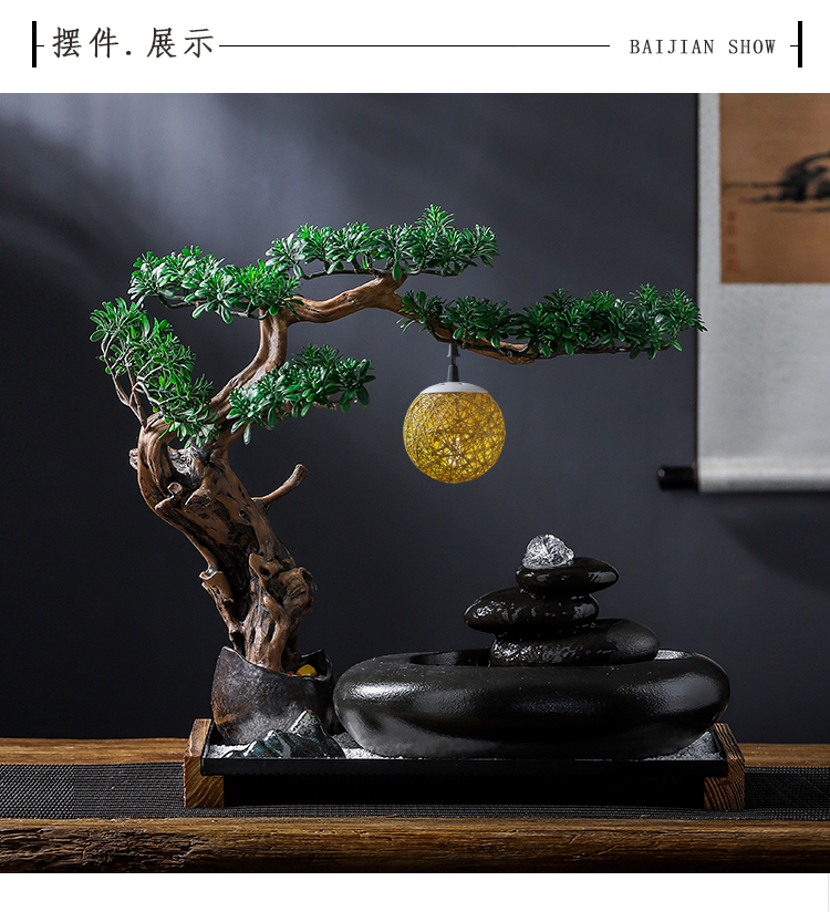 New Chinese style water apparatus zen ceramic water fountain furnishing articles feng shui wheel lucky sitting room to open the gift and the desktop