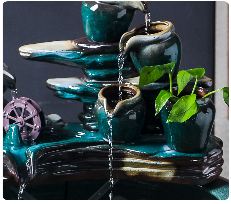 Ceramic tank sitting room ground loop water tank large furnishing articles balcony garden lotus fish bowl
