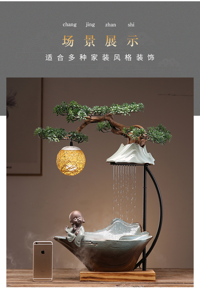 Ceramic creative living room desktop zen humidifying lucky shops and office furnishing articles water the opened a housewarming gift