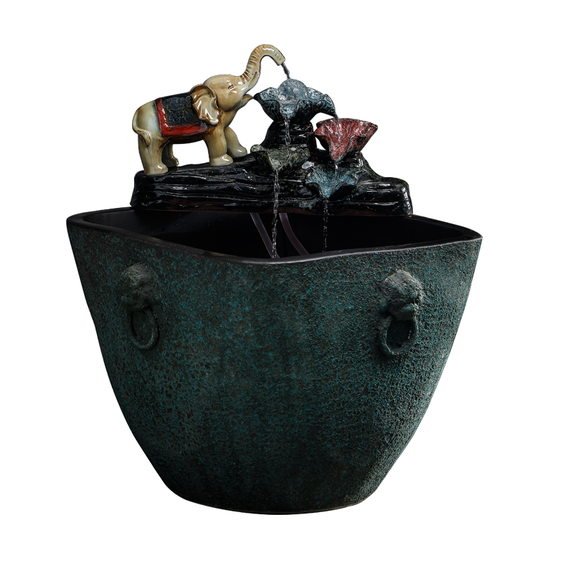 Archaize aquariums large ceramic sitting room ground of residential landscape lotus square thick TaoYang fish restoring ancient ways