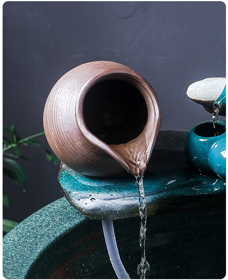 Ceramic tank sitting room ground loop water tank large furnishing articles balcony garden lotus fish bowl