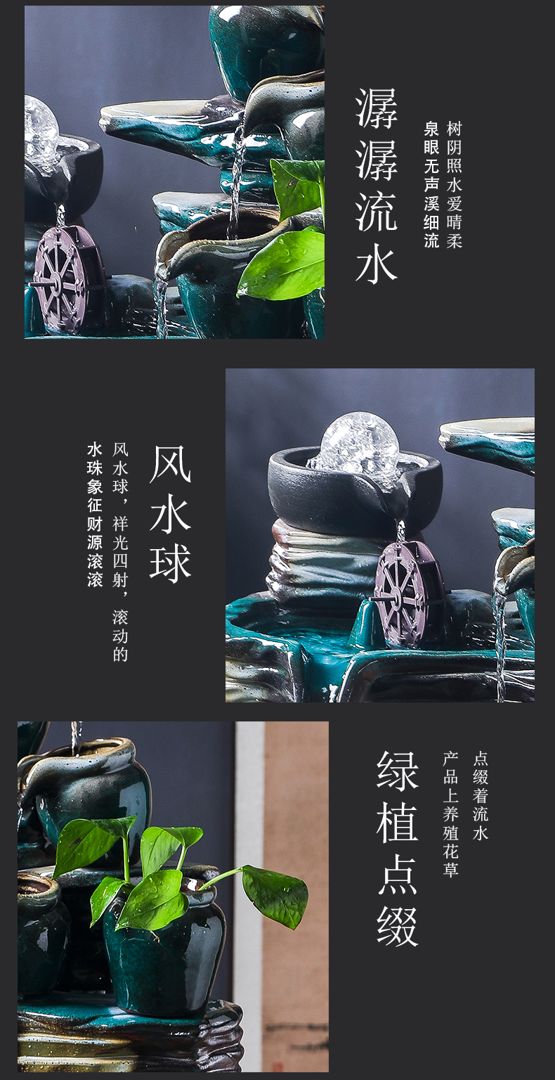 Ceramic tank sitting room ground loop water tank large furnishing articles balcony garden lotus fish bowl