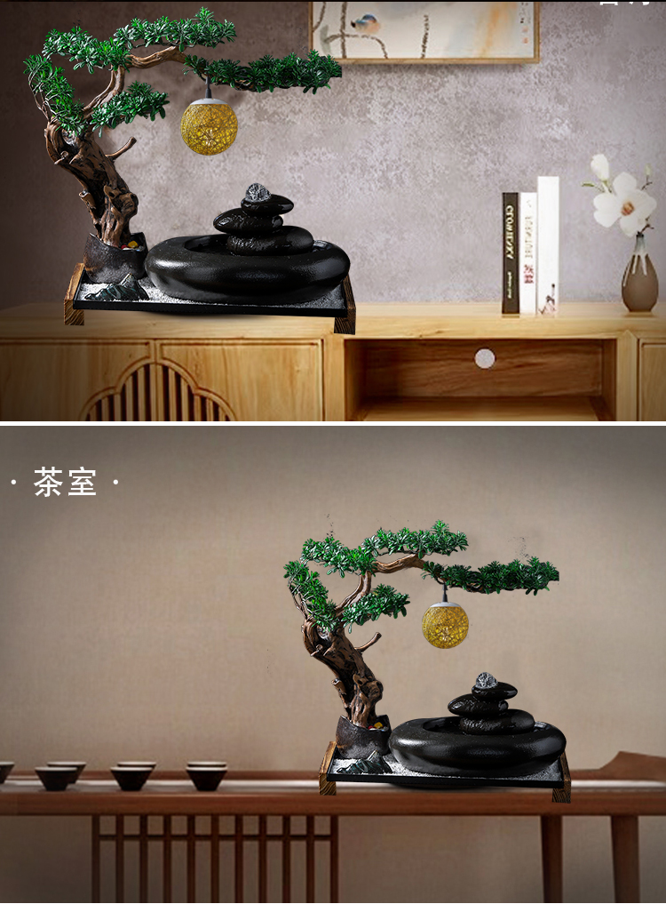 New Chinese style water apparatus zen ceramic water fountain furnishing articles feng shui wheel lucky sitting room to open the gift and the desktop