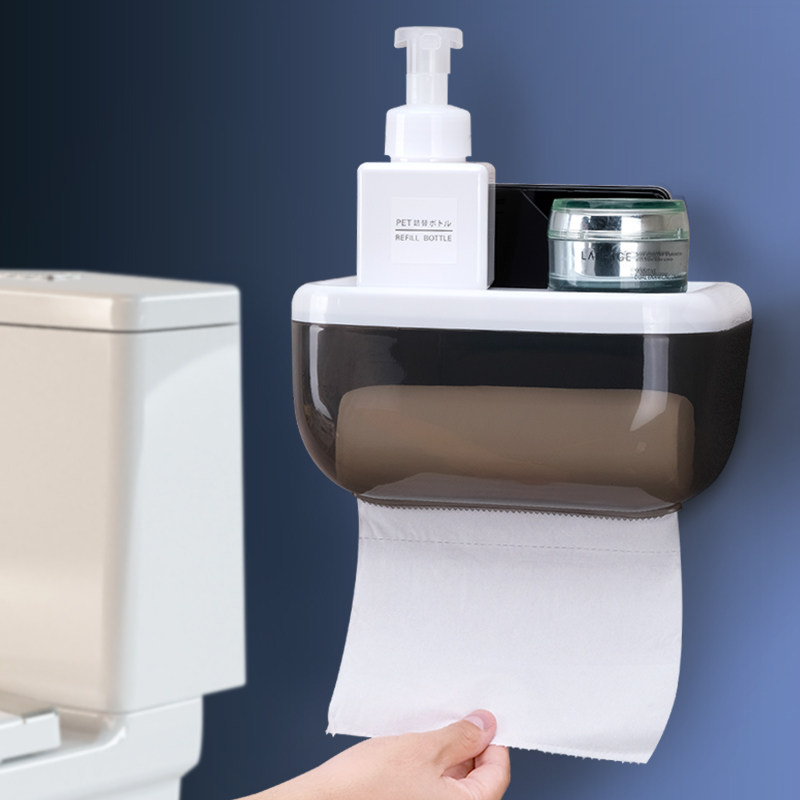 Home punch-free waterproof tissue box toilet paper box toilet paper box toilet paper box toilet paper box roll paper tube paper towel shelf