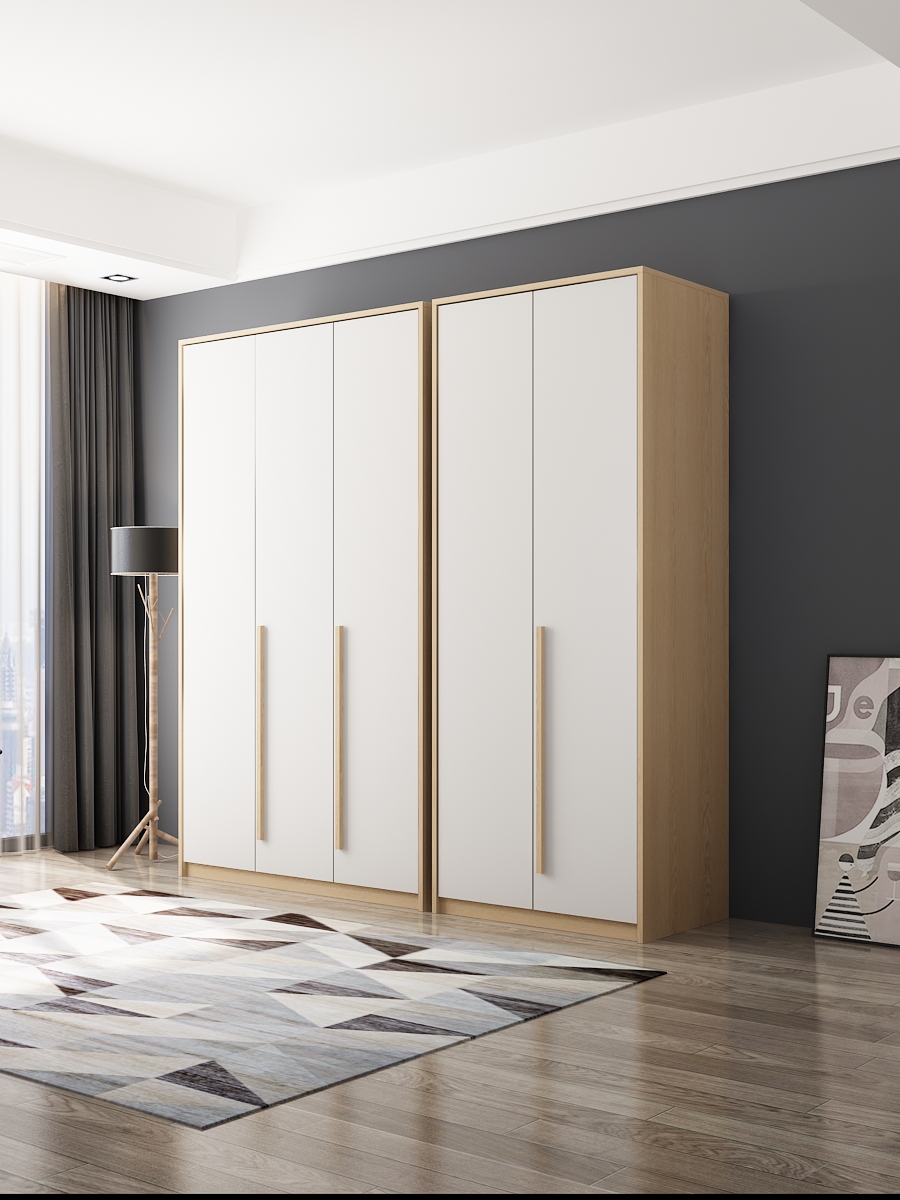 Wardrobe Minimalist Modern Economy Type Combined Assembly Real Wood Bedroom Home Nordic Style Big Closet