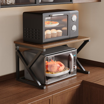 Kitchen microwave oven storage rack