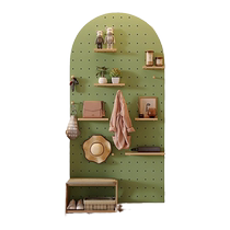 Solid wood wall door rear narrow shelve shelf Entrance Door Closed Doors Customizable Dongle Plate Circular Arc Wall Hanging Plate