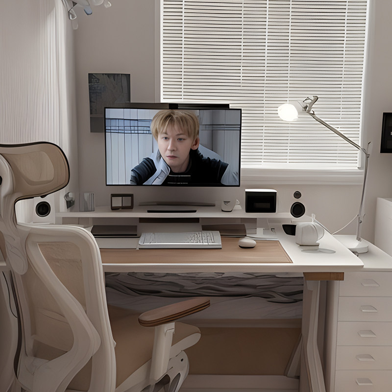 Acrylic suspended computer display Elevated Desktop Home Screen Holder Solid Wood Cushion High desktop Shelf-Taobao