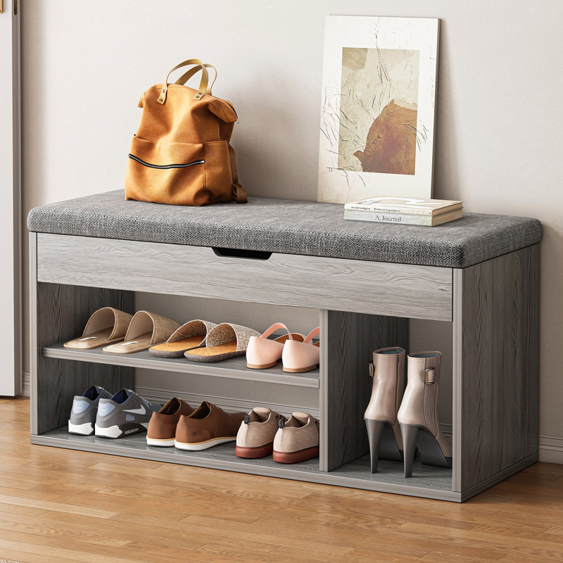 Changing Shoes Stool Home Doorway Shoe Cabinet Bench stool Integrative Soft Bag strip stool Entrance Shoe Rack can sit on the door stool to wear stool-Taobao