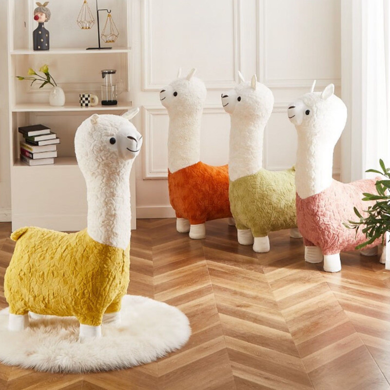 Alpaca Seat Living-room Swing Piece Animal Seat Changing Shoes Stool Sofa Casual Chair Subcreative Cartoon Paparazzi Wearing stool-Taobao