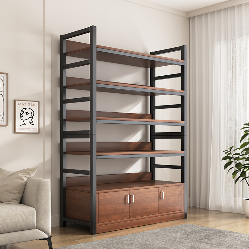 Bookshelf Floor-Standing Storage Rack Living Room Bookcase Storage Cabinet Integrated Wall-Mounted Multi-Layer Steel-Wood Shelf Display Cabinet with Door Bookshelf Floor-Standing Storage Rack Living Room Bookcase Storage Cabinet Integrated Wall-Mounted Multi-Layer Steel-Wood Shelf Display Cabinet with Door