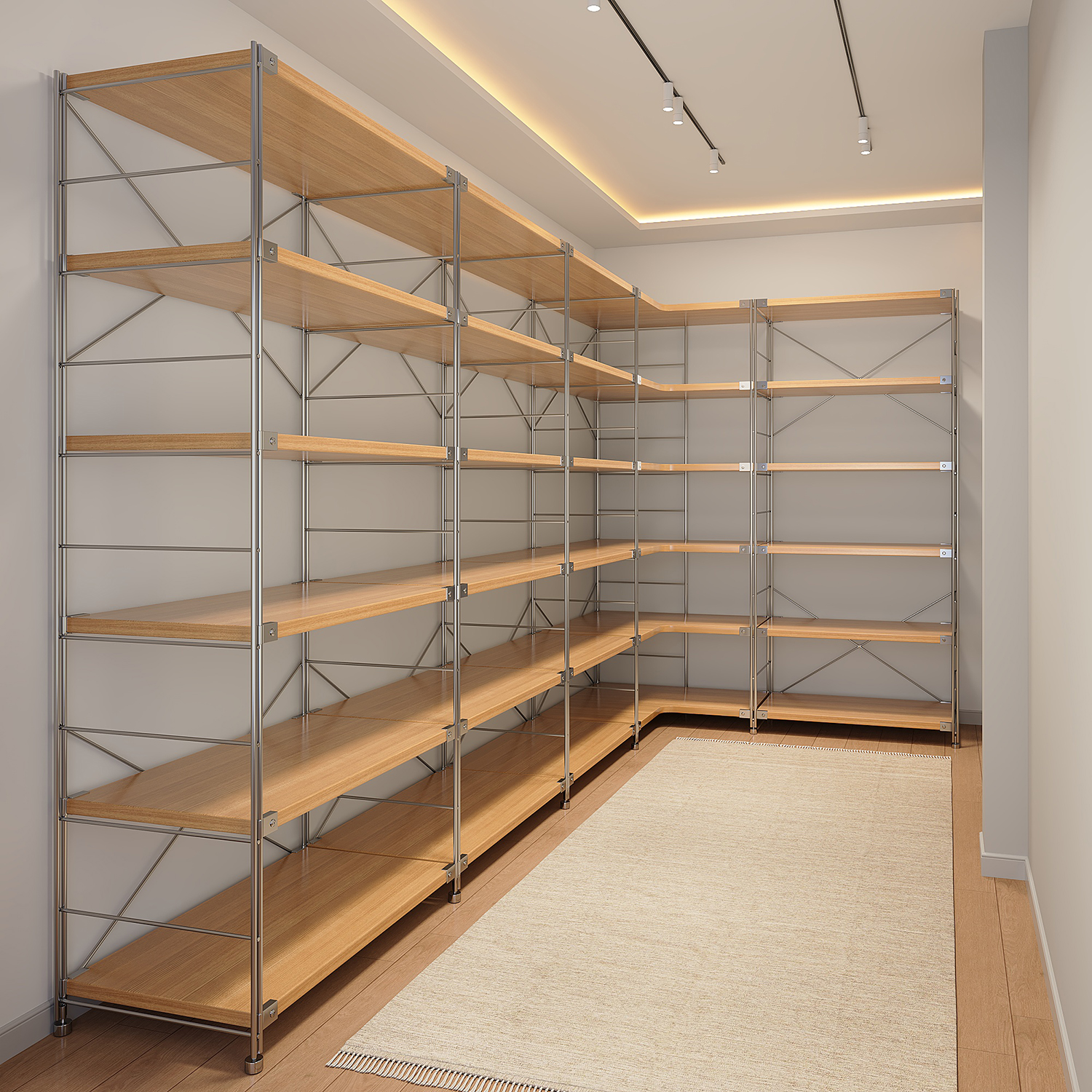 L-shaped corner bookshelf and storage rack floor-standing whole wall combination