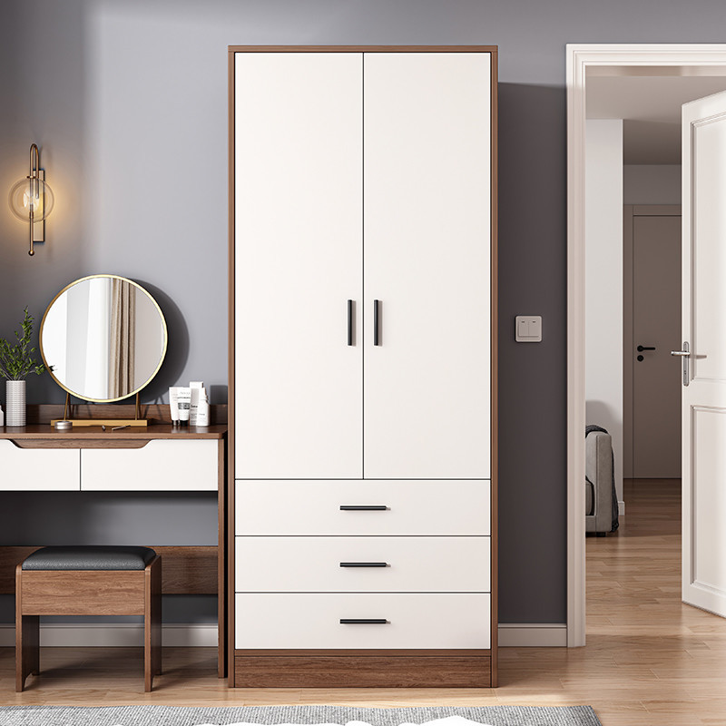 Small wardrobe Home Bedroom Small family Type wardrobe New 2023 Burst Rent Room With Cabinet Wood Simple Closet-Taobao