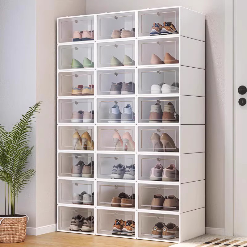 Simple shoe rack Home doorway transparent Shoe box 2023 New exploits assembled with Divine Instrumental Province Space Shoe Cabinet-Taobao