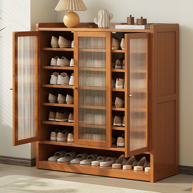 Home doorway Shoe cabinet 2023 New exploits contained Divine Instrumental Province Space Long Iridescent Large Capacity Dust-Proof Hollowed-out Shoes Cabinet-Taobao