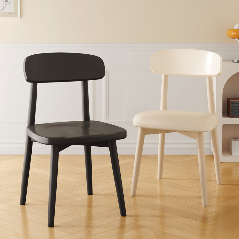 Black dining chair light extravagant advanced sense solid wood chairs leaning back armchair Silence Wind Eating stools Living room Restaurant dining table and chairs-Taobao